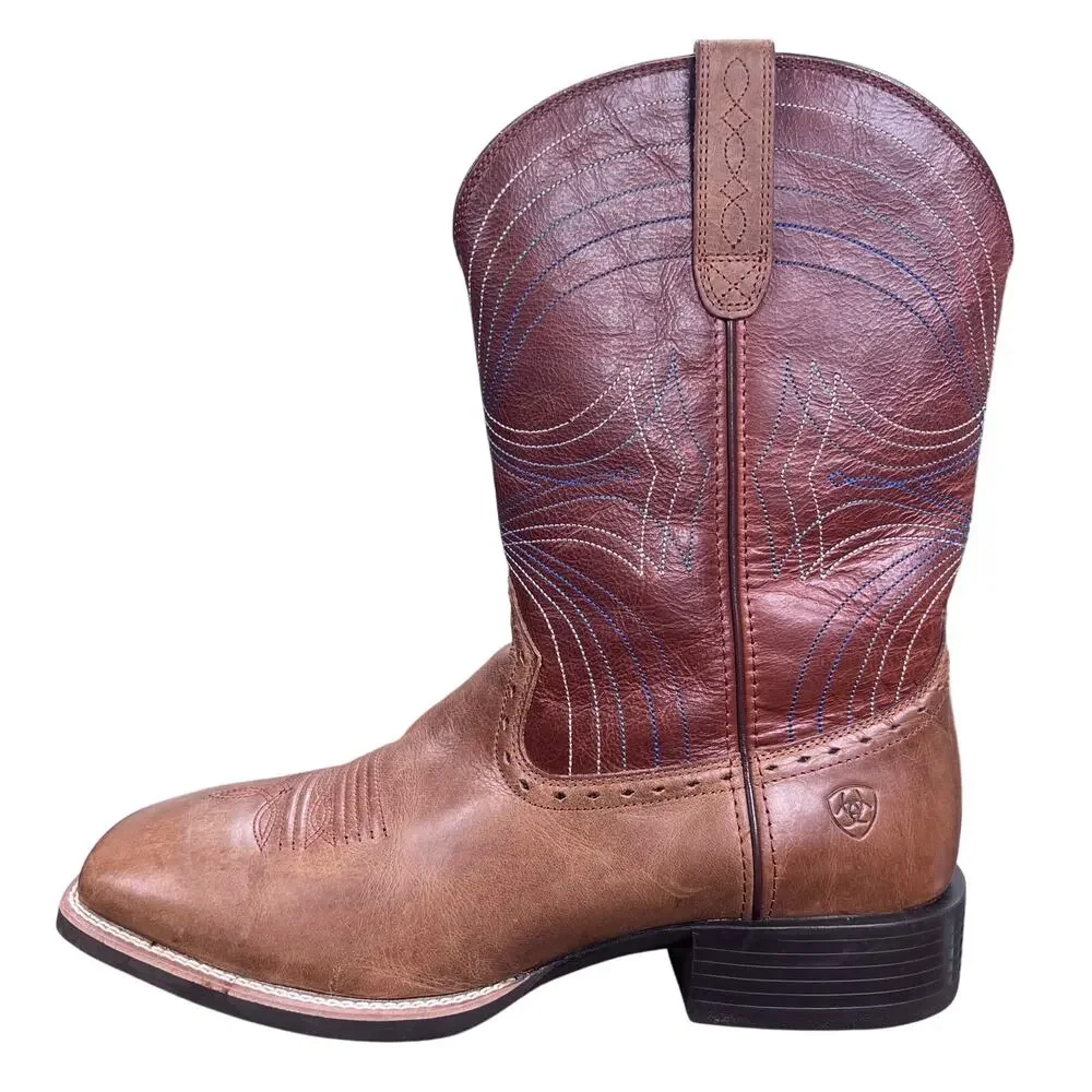 Ariat Lawless Wide Brown Leather Cowboy Western Boots Size 12 EE